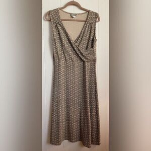 The Territory Ahead Dress Women’s 10P Brown Beige Floral Summer Midi Faux Wrap